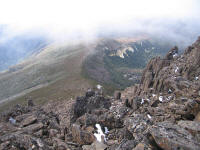 Looking down from Barn Bluff summit